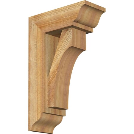 Ekena Millwork Westlake Traditional Rough Sawn Bracket w/ Offset Brace, Western Red Cedar, 6"W x 14"D x 22"H BKT0604X14X22WTL01RWR